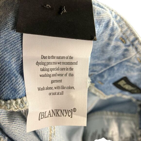 BLANK NYC Jeans WMNS 27 Blue Baggy Oversize Steal The Show Tapered Pleated Retro - Picture 11 of 15